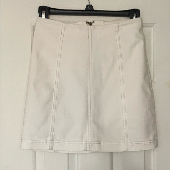Free People White Stretch Mini Skirt Sz 2 - Picture 5 of 12